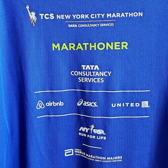 Asics 2015 NYC Marathon Blue Shirt Size XL - Picture 8 of 10